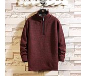 Suéteres de hombre Otoño Invierno Suéter grueso para hombre Abrigo cálido Cuello alto medio Suéteres de manga larga con cremallera para hombre M