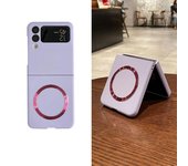 Funda Magsafe de PC líquida de lujo para Samsung Galaxy Z Flip 3 4 5G Z Flip4 Zflip4 Zflip3 Z Fold4/3 Funda magnética de carga inalámbrica a prueba de golpes for Samsung Z Flip 3 blanco
