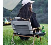 Silla reclinable plegable con clip para mesa, bandeja lateral para bebidas, portavasos para playa, jardín, tumbona, bandeja para sillones reclinables de ocio, caja de almacenamiento caqui