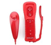 Gamepad - PEGA - Wiimote Rojo - Nunchunk - Integrated Motion Plus - Inalámbrico