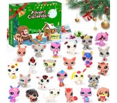 Calendario de Adviento 2024 Mini Muñecas Juguetes Cuenta regresiva de 24 días Animales lindos Navidad B