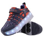 Nuevos Zapatos de Escape de Cuatro Ruedas Zapatos Deportivos Retráctiles Automáticos con Ruedas para Niños Zapatos con Luz LED Luminosa de Carga USB 40