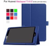 Funda para Huawei Media Pad Mediapad T3 8.0 pulgadas KOB-L09 KOB-W09 Fundas para tabletas Soporte 2 pliegues Funda de cuero PU Litchi rojo