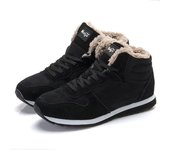 Zapatos de invierno para hombre, zapatillas de deporte para hombre, calzado cálido de piel, botas negras informales para hombre, talla 48, zapatos cálidos de forro polar grueso para exteriores 36