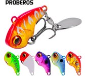 Cebo submarino de largo alcance Mini VIB con lentejuelas, cebo biónico con lentejuelas vibratorias giratorias sumergidas 6G