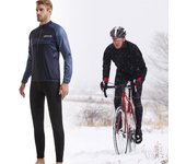 Conjunto de maillot ciclista Ebriche para hombre, chaqueta de ciclismo de montaña de manga larga cálida de invierno con pantalones con tirantes acolchados M verde