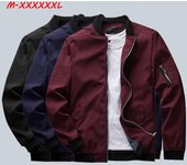 Chaquetas de montañismo para hombre, abrigos informales de primavera y otoño, chaqueta Bomber, ropa de moda delgada para hombre XXXXXXL negro
