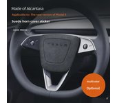 Adhesivo de gamuza Alcantara para el botón del altavoz del volante del Tesla Model 3