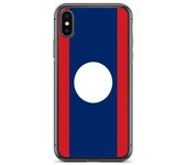 Funda iPhone - Drapeau Laos - iPhone XS - Souple - Multicolore - Diseño Vertical