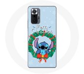 Coque pour Xiaomi Redmi Note 10 Pro Stitch neige joyeux Noël bleu