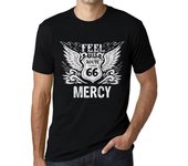 Camiseta vintage para hombre Camiseta gráfica Feel The Mercy Deep Black White Text XS negro