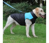 Abrigos cálidos para perros, chaqueta impermeable para mascotas con cremallera, abrigos gruesos y acolchados, ropa acolchada para perros pequeños, medianos y grandes. S azul