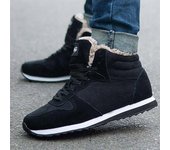 Zapatos de moda para hombre, zapatos cálidos de piel para invierno, zapatos casuales para hombre, zapatillas de invierno con cordones, zapatillas negras y azules para hombre, zapatillas casuales 37 negro