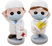 Figuras de resina de doctor y enfermera para decoración de tartas, adornos de escritorio, fiestas con temática de enfermera, envío directo