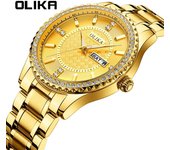 Nuevo reloj de lujo de marca TOP para hombre con caja, calendario doble, correa de acero inoxidable, relojes de cuarzo para hombres de negocios a prueba de agua