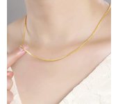 Cadena de plata esterlina S925 para mujer Instagram Cadena de collar simple y versátil con brillo Cadena de material de oro blanco y oro rosa 40cm