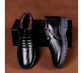 Zapatos de cuero para hombre, botines de invierno para exteriores para hombre, cálidos, antideslizantes, cortos, de felpa, impermeables, suaves y gruesos, botas de cuero para hombre, zapatos de trabajo 38