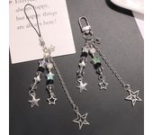 Llavero con colgante de estrella y perla para teléfono gótico Y2K, llavero Kawaii, cadena para teléfono con cuentas, accesorio bonito para niñas y mujeres, joyería 2