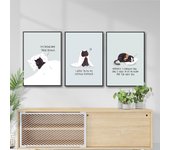 Impresiones artísticas de pared con divertidos gatos negros, citas de Stay At Home Love Yourself, carteles, cuadros en lienzo para la decoración del hogar de la sala de estar 21x30cm No Framed rojo