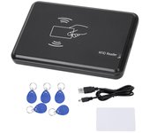 Lector y grabador de tarjetas de identificación RFID USB de 125 kHz y copiadora duplicadora con 5 etiquetas para llaves