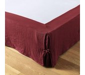 Cache-sommier  Gaïa  toutes dimensions  Gaze de Coton  - Gaïa Lie de Vin - 160 x 200 cm