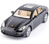 Coche de juguete modelo Panamera Porsche a escala 1/24, coche de juguete extraíble de aleación de zinc con sonido y luz para regalo para niños y niñas 1/24-20.5x9x5.8cm negro