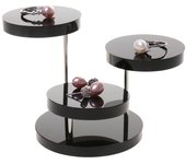 Estante giratorio redondo de 3 niveles para exhibición de joyería, soporte organizador 7 cm negro