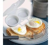 Horno microondas de cocina, forma redonda, vaporizador de huevos, molde para cocinar, herramienta para huevos cazador furtivo