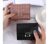 Cartera corta para mujer, cartera pequeña de cuero de marca a la moda, tarjetero para mujer, cartera de mano para mujer, billetera con Clip para billetes rojo