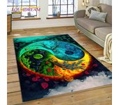Alfombra de Tai Chi china naturalizada en 3D con diseño de Yin y Yang para el hogar, sala de estar, dormitorio, sofá, decoración, alfombra antideslizante para el área de los niños 40x60cm