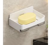 Jabonera de pared de ABS, moderna, para baño, cocina y fregadero negro