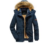 Chaqueta informal para hombre, Parkas de invierno para hombre, gabardina de piel, abrigo grueso, chaquetas calentadas a prueba de viento, abrigos cálidos de algodón para hombre L