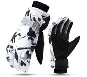 Guantes de esquí y snowboard de invierno unisex, antideslizantes, con pantalla táctil, impermeables, para motocicleta, ciclismo, forro polar cálido, para deportes de nieve