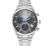 Reloj Mathey-Tissot Urban Chrono de acero inoxidable con esfera negra y cuarzo H411CHAN para hombre negro