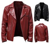 Chaqueta de cuero sintético para hombre, ropa de calle de moda para primavera y otoño de 2024, color negro, con cremallera, estilo hip hop, para motocicleta XXL negro