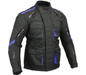 Chaqueta de moto GearX Surfer impermeable acolchada en espalda y codos M negro