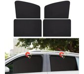 Juego de 4 parasoles magnéticos de malla negra para coche, para protección ultravioleta, para ventana trasera lateral, suministros para coche en verano 4pcs negro
