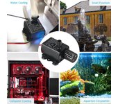 Decdeal DC12V 5W Mini bomba de agua sin escobillas ultrasilenciosa Fuente sumergible impermeable negro