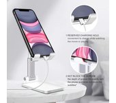 Soporte de escritorio para teléfono móvil, soporte para iPhone, iPad, Xiaomi, soporte ajustable para tableta de escritorio, soporte universal para teléfono móvil negro