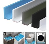 Tira de barrera de agua de retención de baño, tira de sellado de silicona de separación seca y húmeda 100cm gris