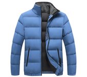 Chaqueta acolchada y gruesa de invierno para hombre, abrigo deportivo informal de color liso 4XL negro