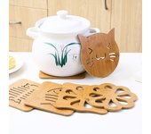 Estera de mesa Estera de aislamiento térmico de dibujos animados de madera Estera de mesa Estera antideslizante Estera Estera Estera Taza de té