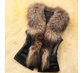 Chaleco de mujer, chaqueta sin mangas, abrigo de invierno cálido, chaleco S negro