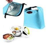 Bolsa de picnic con aislamiento térmico impermeable, bolsa portátil para almacenamiento de asas color rosa