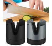 Afilador de cuchillos de 15/20 grados, afilador de cuchillos profesional, herramienta de cocina para afilar cuchillos sin esfuerzo para el hogar y el restaurante gris