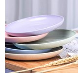 5 platos de plástico duraderos, vajilla multiusos, vajilla apta para microondas, plato de comida para el hogar, base antideslizante, plato de cena