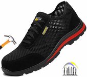 Zapatos de trabajo de verano con protección, zapatos de seguridad para hombre, zapatos de seguridad transpirables, zapatos de trabajo ligeros con puntera de acero, zapatillas de trabajo. 36