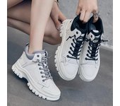 2024 primavera otoño zapatos de cuero genuino zapatillas de deporte de moda para mujer zapatillas de deporte de marca alta para mujer 35 negro