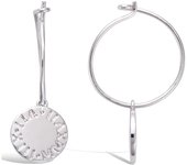 Les Trésors De Lily [R2587] - Créoles Argent 'Grèce Antique' argenté (rhodié) - 20 mm 12 mm