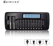 PALO 1,2 V 3,7 V cargador de batería Universal LCD para baterías 18650 14500 18490 17670 17500 AA AAA 1,2 V NI-MH NI-CD EU